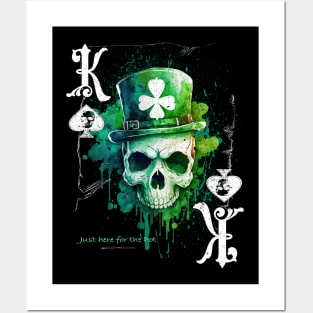 Patricks Day Poker Apparel Lucky Green Skull Posters and Art